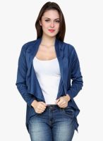 @499 Navy Blue Solid Shrug