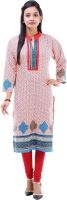 AVStyle Printed Women's Straight Kurta(Red)