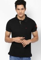 Canary London Black Solid Polo T-Shirts
