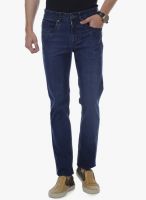 Cotton County Premium Washed Navy Blue Slim Fit Jeans