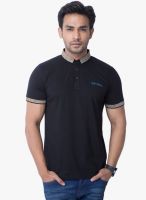 Cult Fiction Black Solid Polo T-Shirt