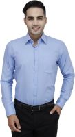 Da Vinci Men's Solid Formal Blue Shirt