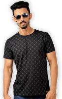 FC Barcelona Printed Men's Round Neck Black T-Shirt