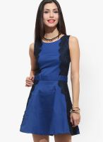 Faballey Blue Colored Embroidered Shift Dress