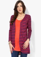 Fame Forever By Lifestyle Red Striped Shrug