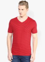 Fame Forever By Lifestyle Red V Neck T-Shirt