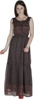 Feyona Women's Maxi Brown Dress