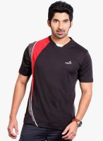 Fitz Black Solid V Neck T-Shirt