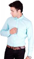 Flutter Men's Solid Formal Green Shirt