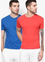 Fort Collins Pack Of 2 Multicoloured V Neck T-Shirt