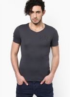 G-Star RAW Grey Printed V Neck T-Shirts