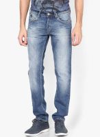 Gas Blue Low Rise Skinny Fit Jeans