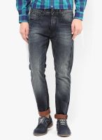 Gas Blue Low Rise Slim Fit Jeans