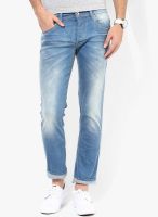 Gas Blue Washed Slim Fit Jeans