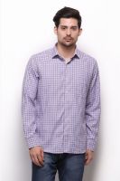 Grasim Men's Checkered Formal Blue Shirt