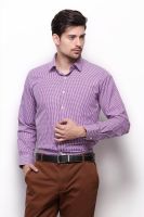 Grasim Men's Checkered Formal Pink Shirt