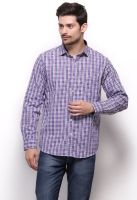 Grasim Men's Checkered Formal Purple Shirt