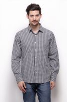 Grasim Men's Checkered Formal Black Shirt