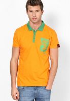 Incult Orange Printed Polo T-Shirts