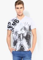 Avengers Grey Melange Printed V Neck T-Shirt