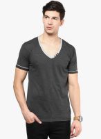 Izinc Dark Grey V Neck T-Shirt