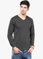 Izinc Dark Grey V Neck T-Shirt