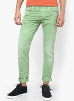 Jack & Jones Green Low Rise Slim Fit Jeans