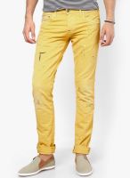 Jack & Jones Yellow Low Rise Slim Fit Jeans