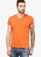 Lee Orange V Neck T-Shirt