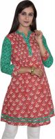 Missprint Printed Women's Straight Kurta(Red)