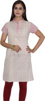 Missprint Printed Women's Straight Kurta(Pink)