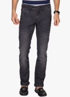 Mufti Grey Solid Slim Fit Jeans