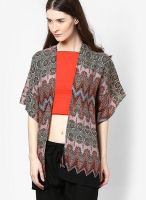 New Look Multicoloured Abstract Print Dip Side Hem Kimono