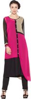 Nikhaar Solid Women's Straight Kurta(Pink)