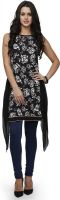 Ojjasvi Printed Women's Straight Kurta(Black)