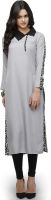 Ojjasvi Printed Women's Straight Kurta(Grey)