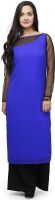 Ojjasvi Solid Women's Straight Kurta(Blue)