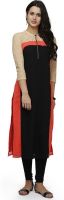 Ojjasvi Solid Women's Straight Kurta(Black)