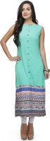 Ojjasvi Solid Women's Straight Kurta(Light Green)