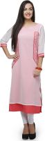 Ojjasvi Solid Women's Straight Kurta(White)