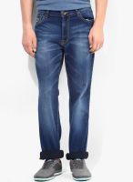 Pepe Jeans Navy Blue Washed Low Rise Regular Fit Jeans (Holborne)