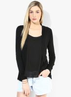 Raindrops Black Solid Shrug