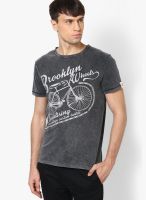River Island Grey Brooklyn Wheels Print T Shirt