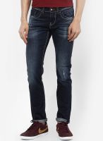 Rookies Washed Blue Slim Fit Jeans