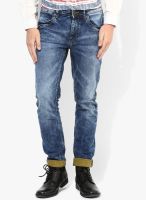Route 66 Blue Solid Skinny Fit Jeans
