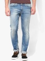 Selected Light Blue Washed Mid Rise Slim Fit Jeans