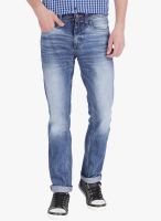 Slub Washed Blue Regular Fit Jeans