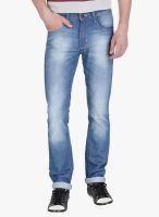 Slub Washed Light Blue Slim Fit Jeans