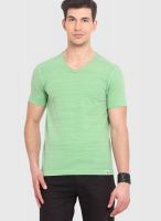Smokestack Green Solid V Neck T-Shirts