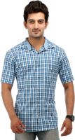 Speak Men's Checkered Casual Blue Shirt